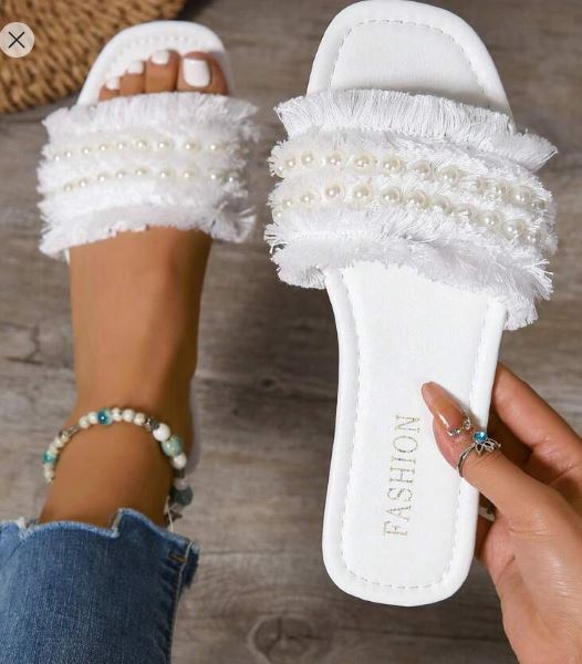 Shein Tassel Women Flat Sandals, Size: 43 +