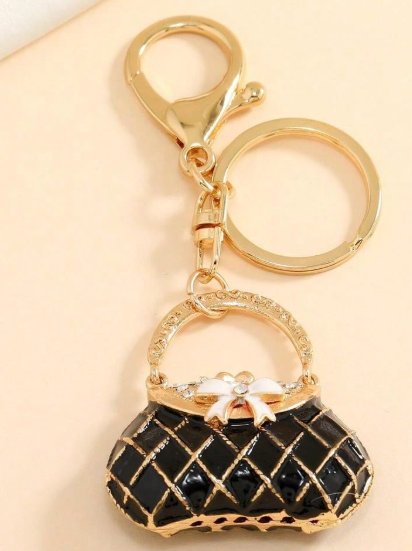 Shein Party Rhinestone Decor Bag Charm Keychain Bow Car Accessories -.