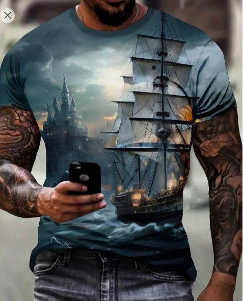 Shein LEGND Men's 3d Printed T-Shirt /