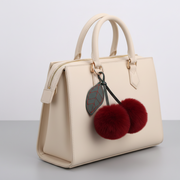 Shein 1pc Adorable Fluffy Plush Cute Cherry Keychain-.