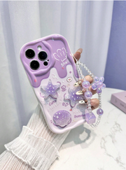 1pc Cartoon Starfish Shell Pattern Painted Protective Phone Case >
