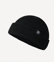 Shei 1pc Men's Solid Color Versatile Patched Label NY Beanie Hat -.