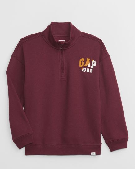 GAP Kids Logo Quarter-Zip Sweatshirt, 10T */#