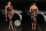 Shein Long Fitted Lace Camisole Dress, Nude See-Through Sexy Cocktail Party Dress -.