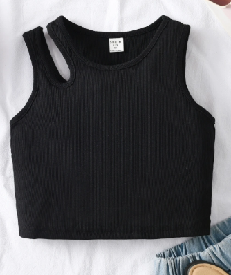 Shein Tween Girls' Casual Short Knit Tank Top, 11-12T +