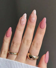 Shein 24 Long Small Almond Shaped Painted Nails>