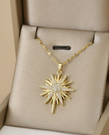 Shein 1pc Fashionable Stainless Steel Star, Luxury Necklace +