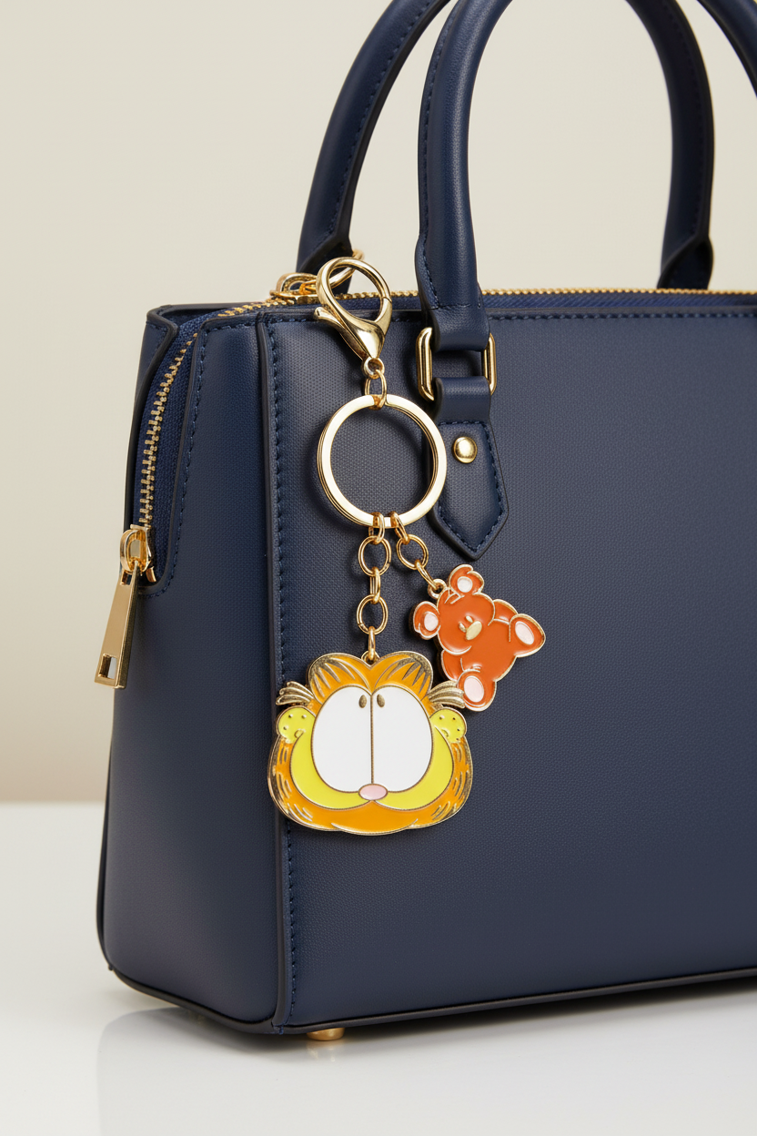 Shein Garfield Cute Cartoon Cat & Bear Zinc Alloy Keychain ---