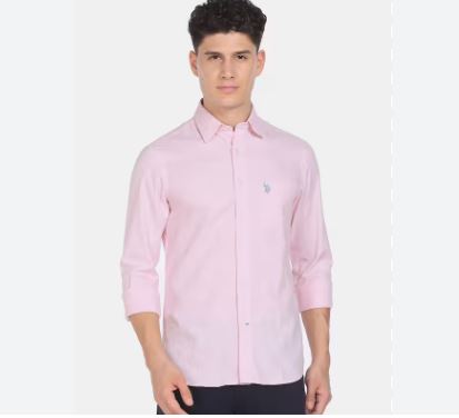 U.S. Polo Pink Soft Stretch Oxford Shirt +
