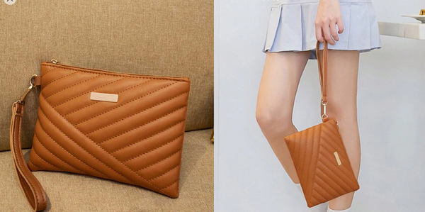 Shein Korean Version of Fashion All-Match Embroidery Line Hand Bag +
