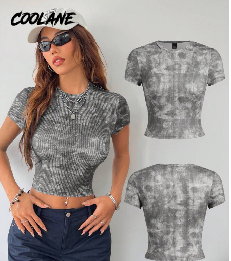 Shein Women's Spring/Summer Tie Dye Short Sleeve T-Shirt -.