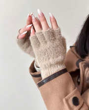 Shein Thickened And Warm Anti-Cold Touch Screen Fingerless Gloves -.