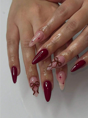 Shein 24pcs 3D Gel Nail Stickers, Bow Design -.