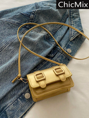 Shein Mini Fashion Solid Color Simple Flip Shoulder Bag -.