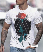 Shein Men Floral & Geo Print Tee, L +