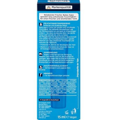 Balea Aqua Roll-On Eyes Cream, 15 ml +