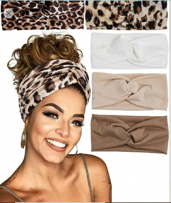 Shein 5pcs Women Yoga Headbands Leopard Print Headband +