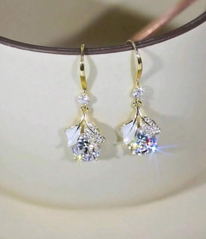 Shein Fashionable Alloy & Rhinestone Drop Earrings +