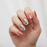 Shein 24pcs Simple Orange & Multicolor Heart-Shaped Short Wear Nail +