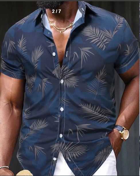 Shein Men Tropical Print Shirt, XXL */