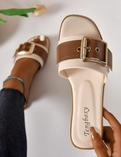 Shein Flat Sandals Women Fashionable Anti-skid Beach, Size: 42 +