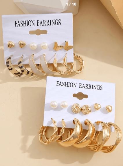 Shein 24pcs Fashion Hoop Earrings Set /