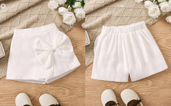 Shein Young Girl Casual & Chic Bow-Tie Detail Shorts, 4T +