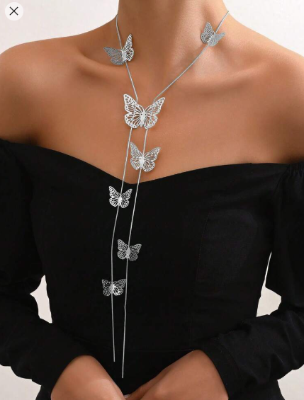 Shein 1pc Fashion Asymmetrical Circle American Style Versatile Necklace +