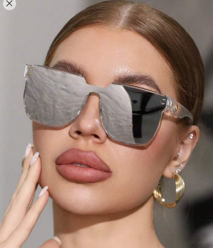 Shein 1pc Unisex Reflective Big Square Sunglasses +