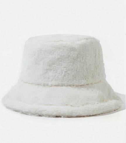 Shein 1pc Unisex Casual & Warm Soft Fuzzy Bucket Hat -.