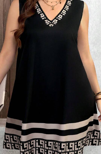 Shein Plus Size V-Neck Sleeveless Dress, XXL +