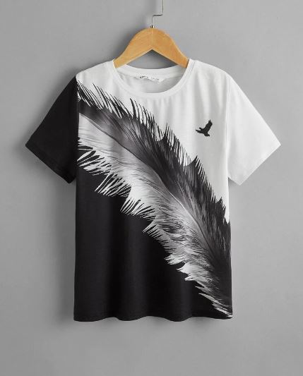 Shein Tween Boy Wild Goose Print Tee, 8T +