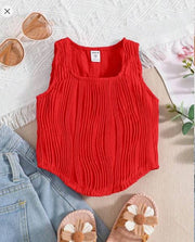 Shein Young Girl Square Neck Curved Hem Tank Top >