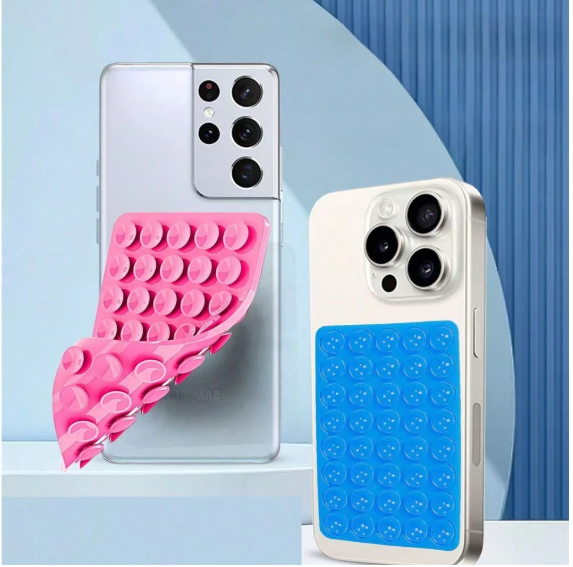 2pcs Silicone Phone Handle With Suction Cup -.