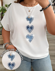 Shein Casual Loose Fit Round Neck Short Sleeve Plus Size Shirt, 3XL>