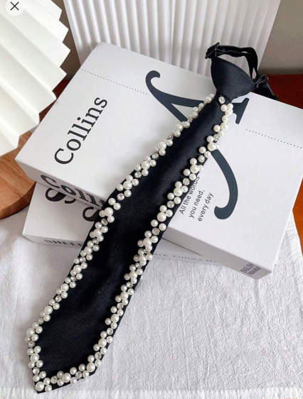 Shein 1pc Women Faux Pearl Tie +