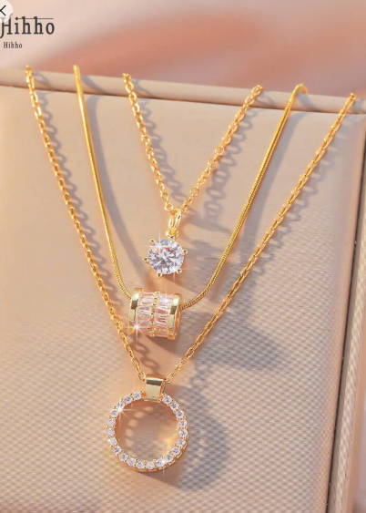 Shein 3pcs Set Elegant Women Necklace +