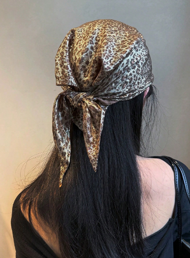 Shein Classic Leopard Print Triangular Scarf -.