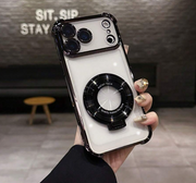 Anti-Fall Support Wireless Charging High-Quality Transparent Magnetic TPU Protective Case>