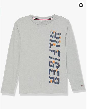 Tommy Boys' Sport Long Sleeve Crew Neck T-Shirt, 16-18T +
