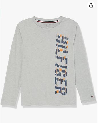 Tommy Boys' Sport Long Sleeve Crew Neck T-Shirt, 16-18T */