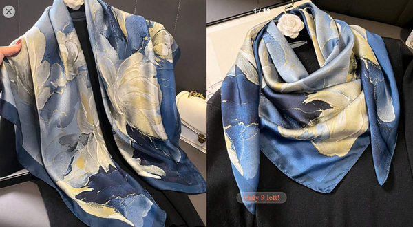 Shein 90*90cm Flower Printed Bandana Scarf +