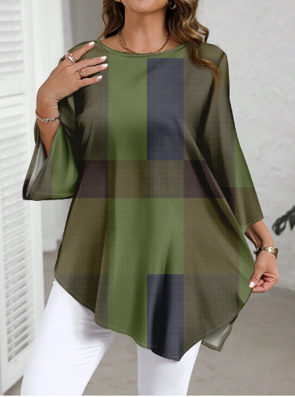 Shein Casual Minimalist All-Over Print Plus Size Shirt, 4XL +
