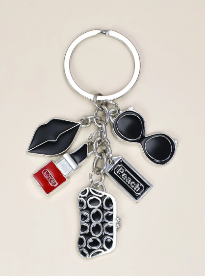 Shein Alloy Lipstick Shaped Keychain -.