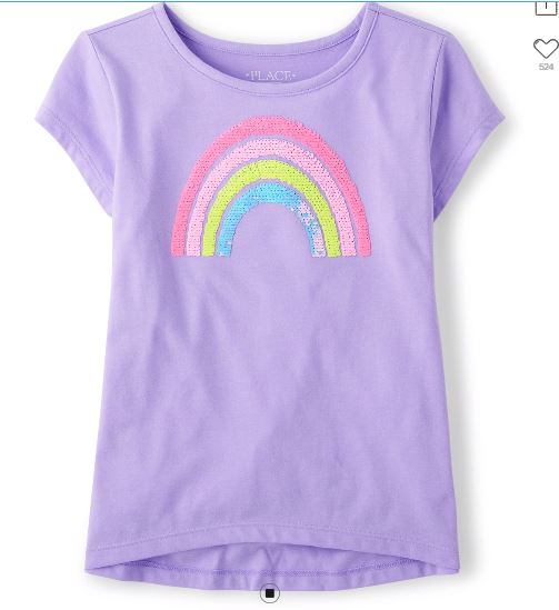 Ch. Place Girls Flip Sequin Graphic High Low Top, 5-6T -.