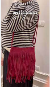 Shein Velvet Small Bag with Tassels +