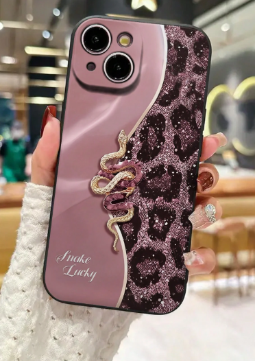 Cute Snake Skin And Leopard Print Painted For Iphone>