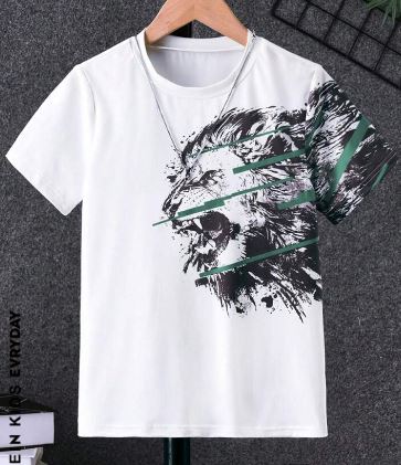 Shein Kids EVRYDAY Boys Lion Print Tee, 13-14T +