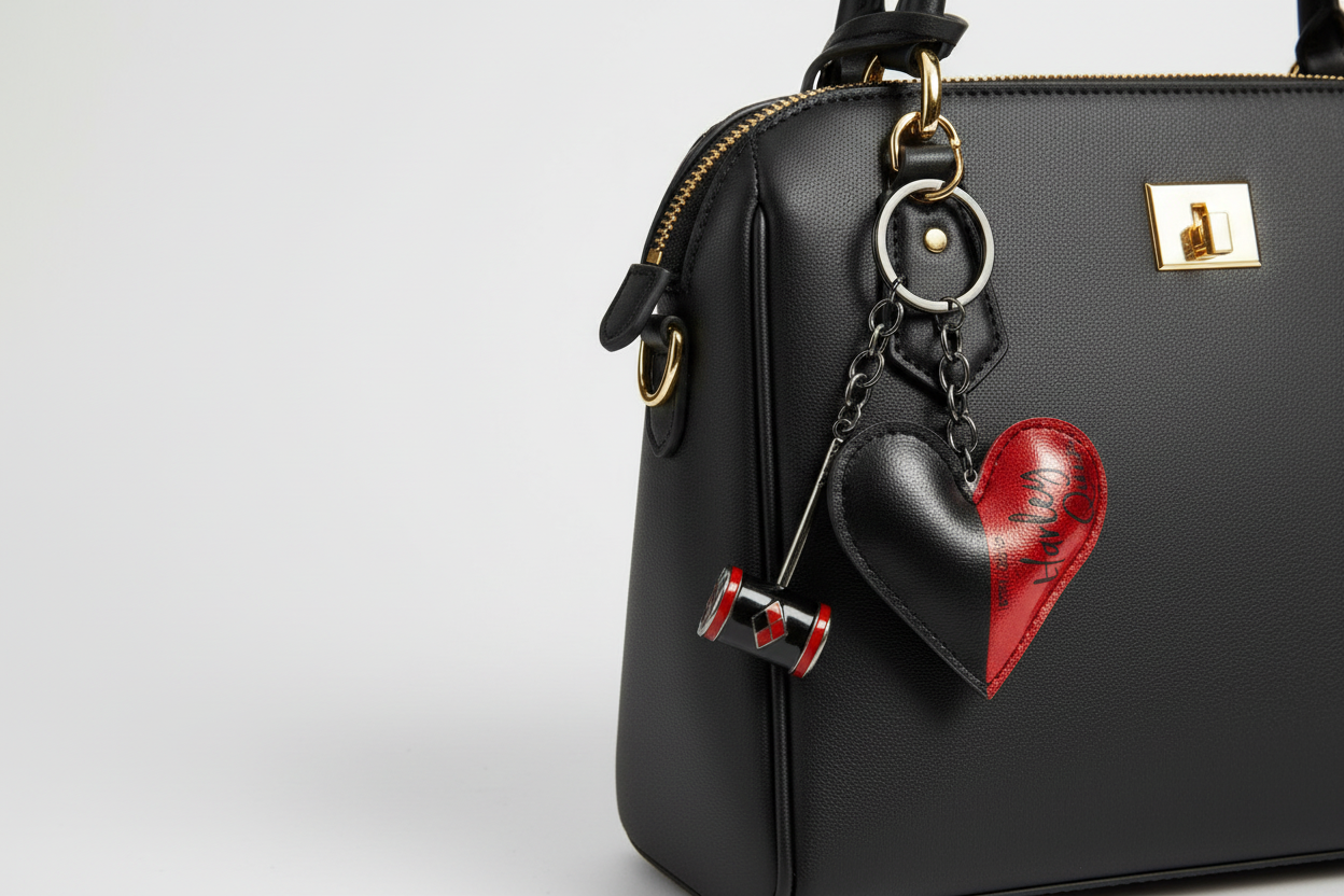 Shein Harley Quinn Two-Tone Heart Shaped Keychain -.