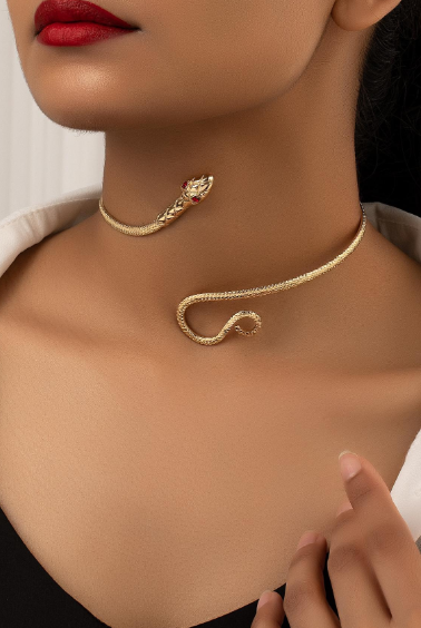 Shein Snake Design Cuff Choker +